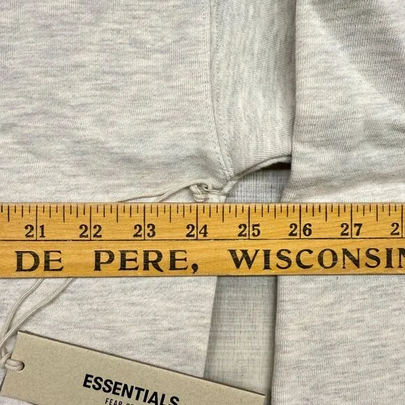 ✅Mens M Essentials Fear of God Grey/Light Oatmeal Hoodie Pullover Sweatshirt - Picture 5 of 9